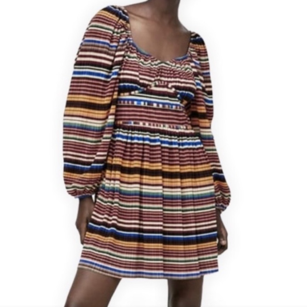 Zara Multicolor Striped Mini Dress